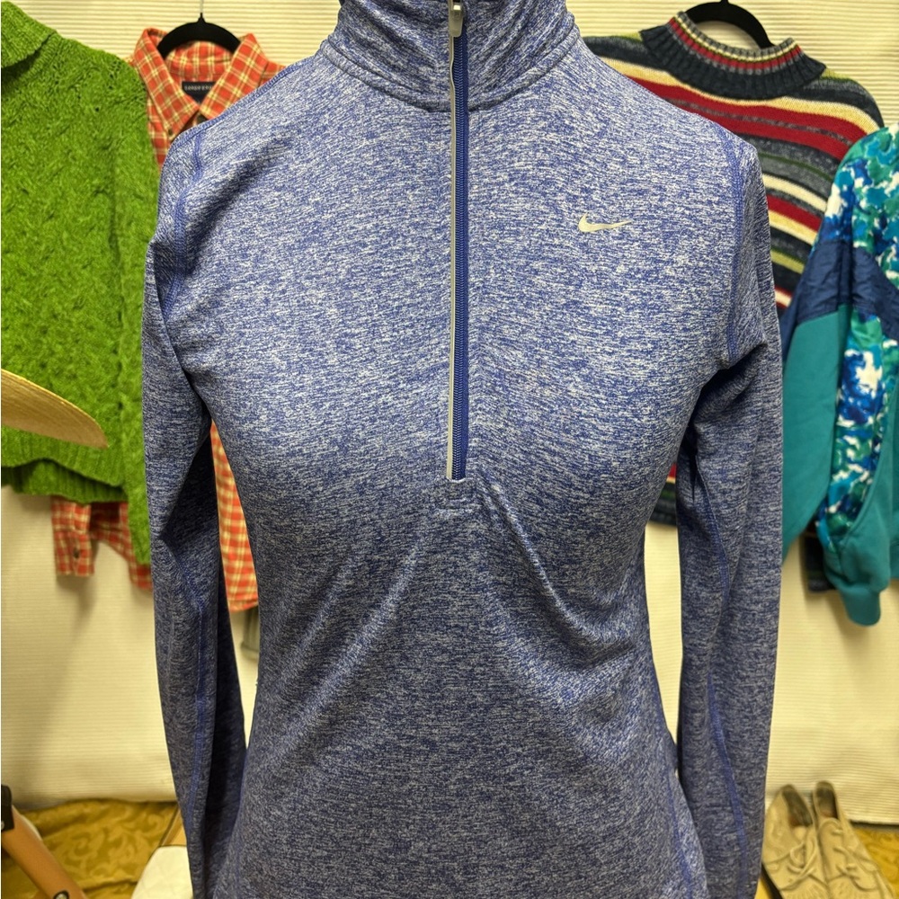 Nike Women's Heathered Blue Quarter-Zip Sweatshirt
